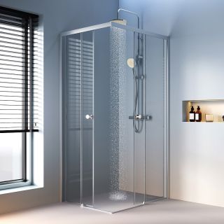 Душевой уголок AM.PM X-Joy W94G-403-10080-MТ 100х80 профиль Хром матовый стекло прозрачное